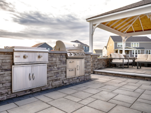 Outdoor Patio Kitchen With Concrete Countertop Delaware Ohio