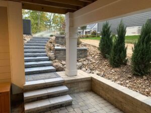 Retaining Wall Steps Slabs Landscaping Plain City Ohio