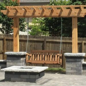 Fire Pit Arbor Swing Paver Patio Landscape Lighting Retaining Wall Columbus Ohio